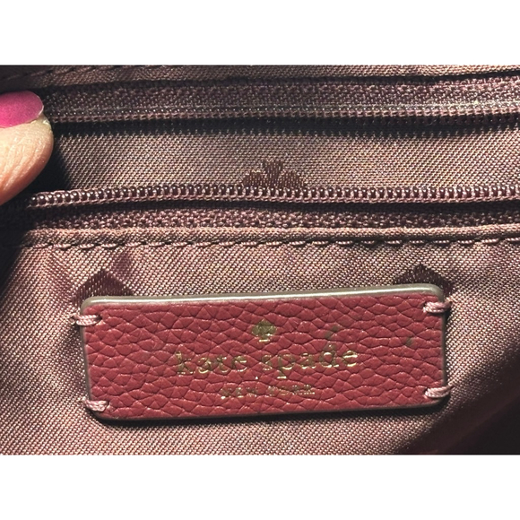 Kate Spade Brim Pebbled Leather Laptop Tote with Detachable Sleeve in "Berry" - Picture 12 of 12